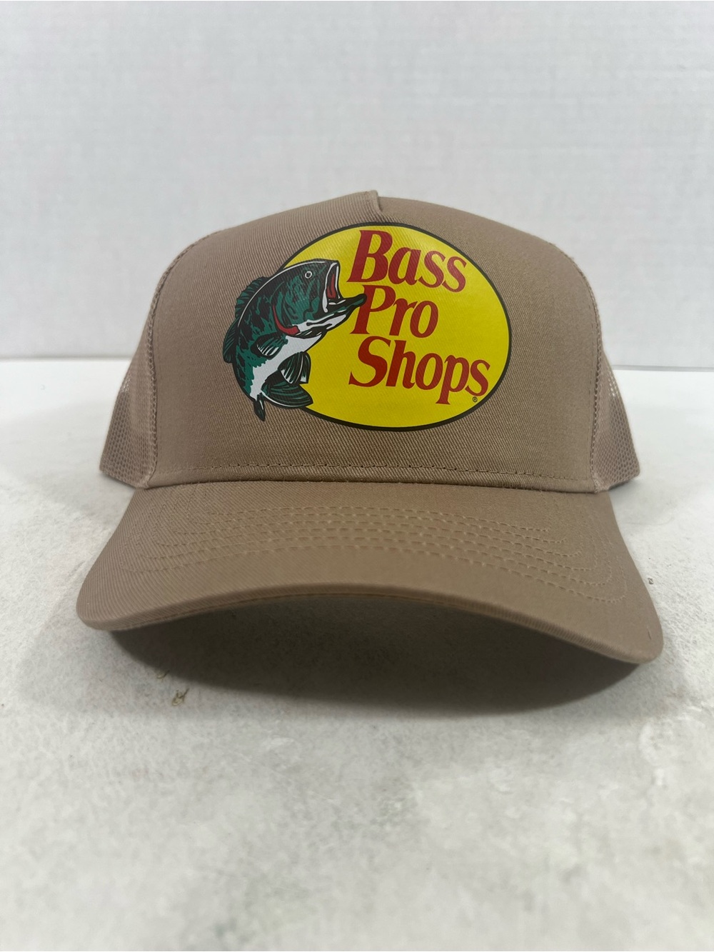 Bass Pro Shops Printed Khaki Trucker Mesh Cap Snapback!